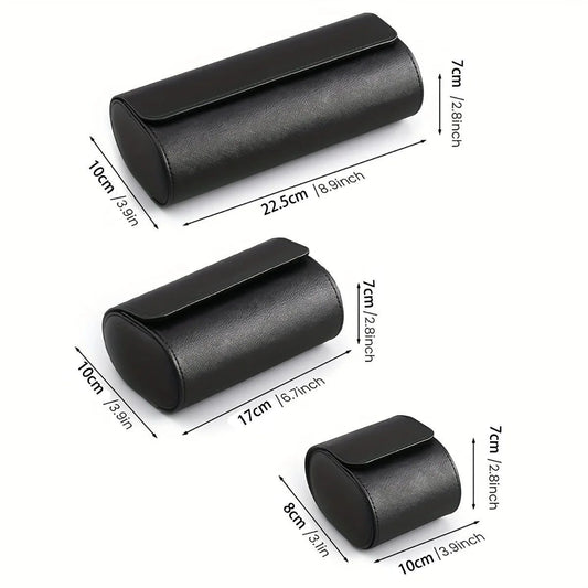 Portable Vintage Leather Watch Roll Travel Case