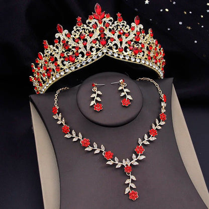 Elegant Baroque Bridal Crown Jewelry Set