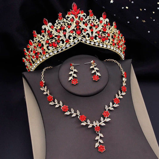 Elegant Baroque Bridal Crown Jewelry Set