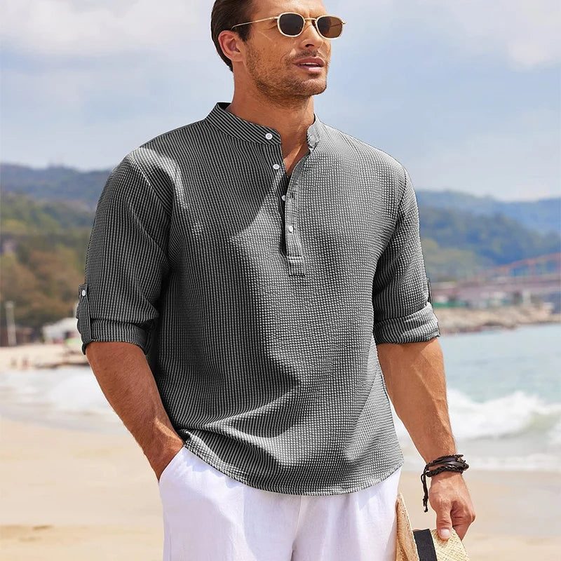 2024 Men's Casual Linen Long Sleeve Shirt