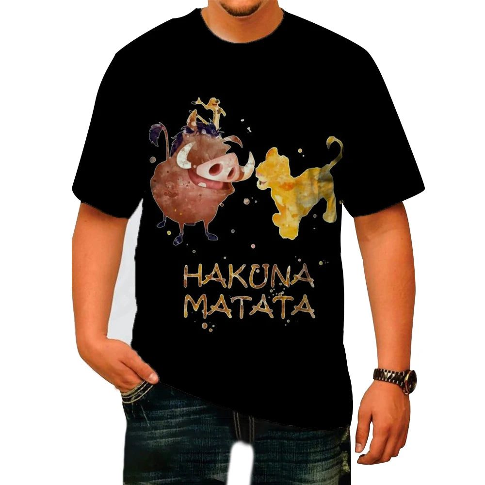 Men's Lion King Tiger Print Summer T-Shirt