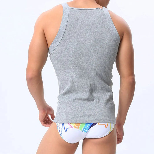 Men's Ribbed Cotton Tank Top for Summer