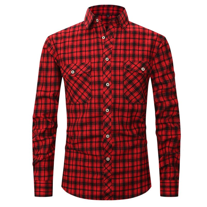 Men's Plaid Flannel Shirt Long Sleeve XXL