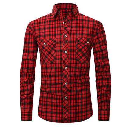 Men's Plaid Flannel Shirt Long Sleeve XXL