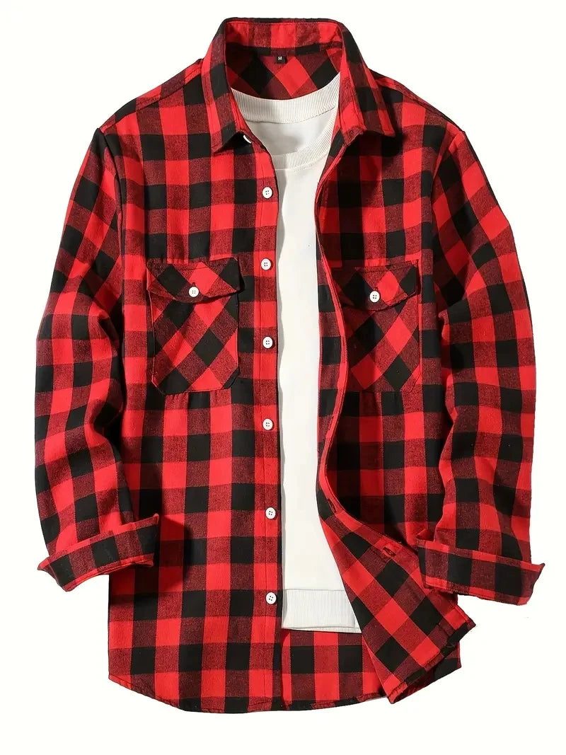 Classic Plaid Flannel Shirt for Men
