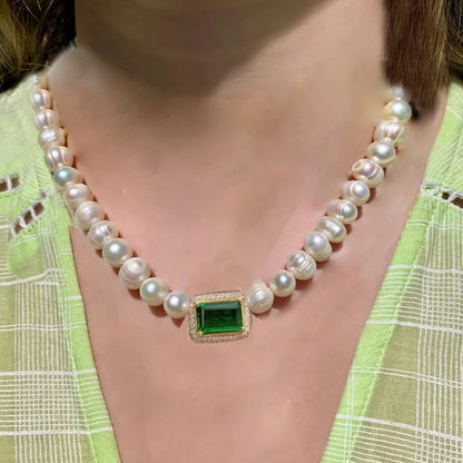 Chunky Cherry Pendant Necklace with Pearls