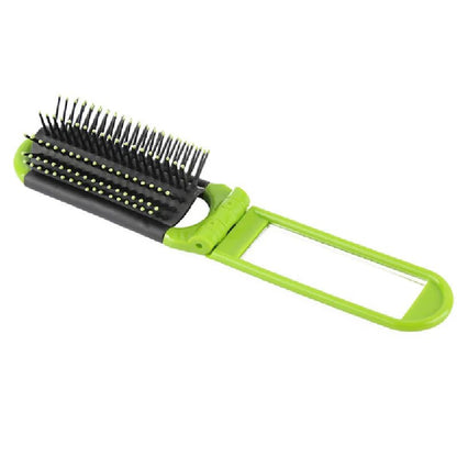 Portable Folding Travel Hair Comb with Mirror