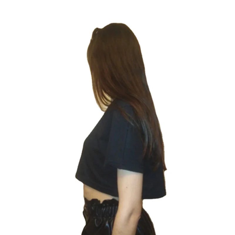 Funny Y2K Black Crop Top for Women