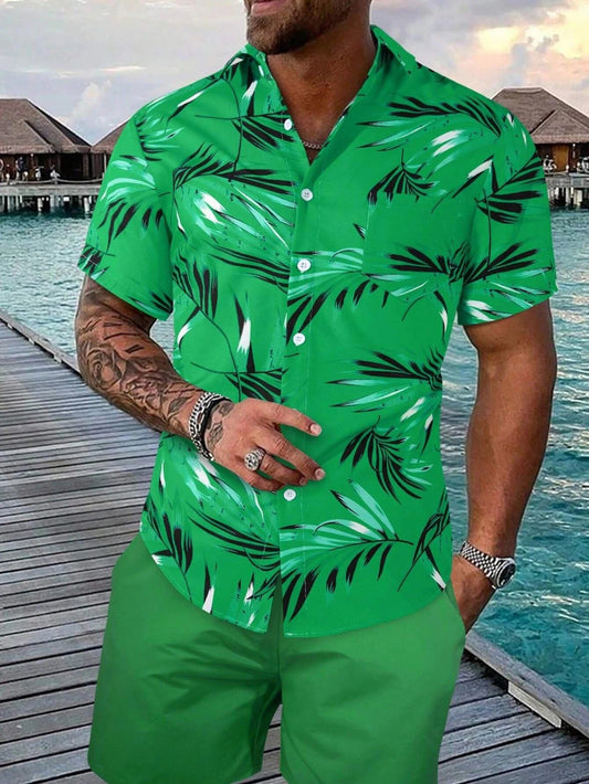 3D Printed Hawaiian Palm Tree Men's Shirt