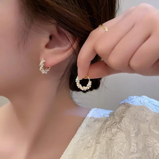 Elegant Pearl Circle Earrings for Women