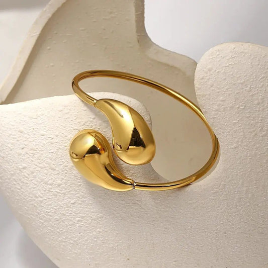 Waterproof 18K Gold Plated Cuff Bracelet