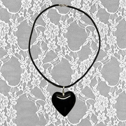 Vintage Y2K Red Heart Necklace for Women