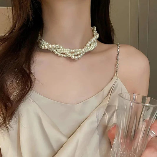 Elegant Pearl Choker Necklace for Brides