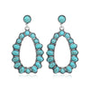 Trendy Vintage Western Bohemian Turquoise Dangle Earrings