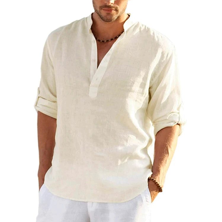 2023 Men's Breathable Linen Long Sleeve Shirt