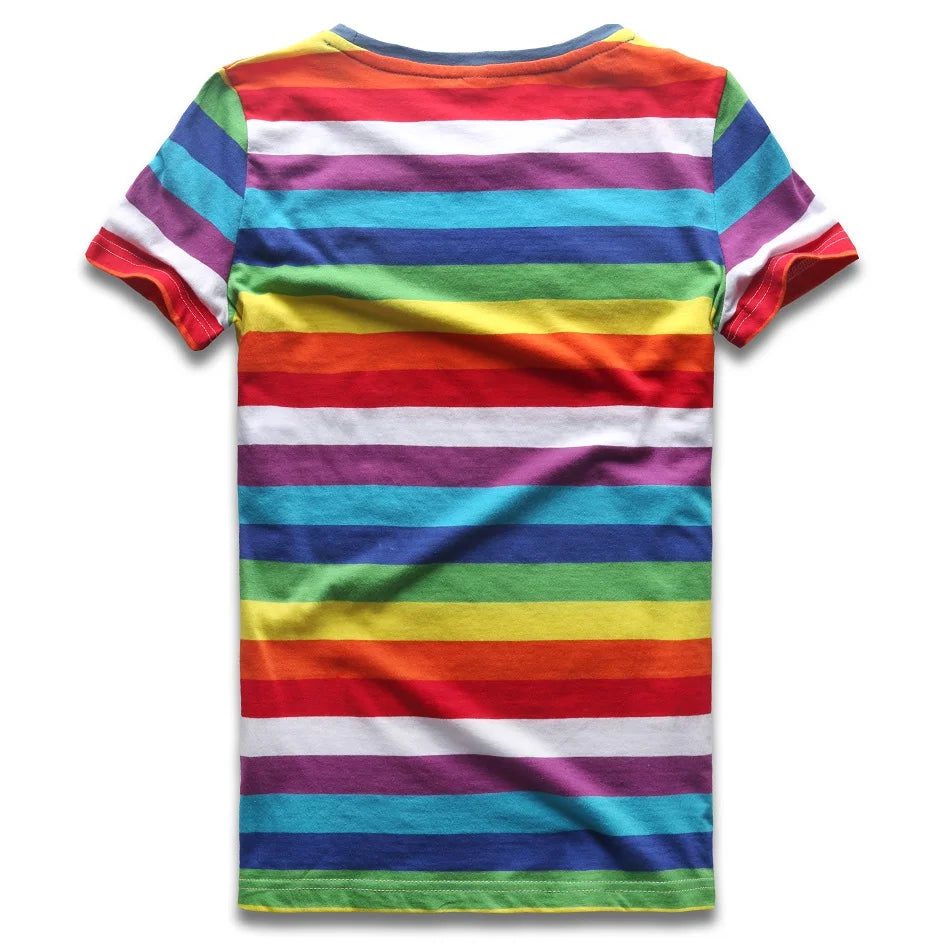 Colorful Striped Rainbow T-Shirt for Women