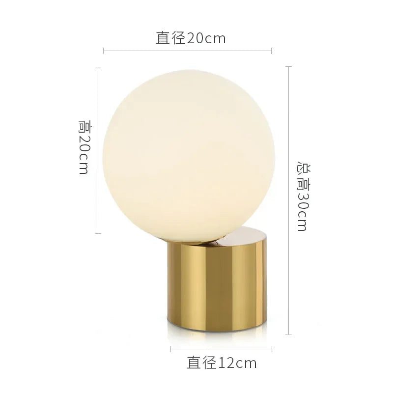 Modern Circular Glass Table Lamp for Bedrooms