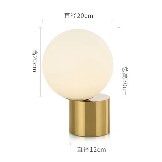 Modern Circular Glass Table Lamp for Bedrooms