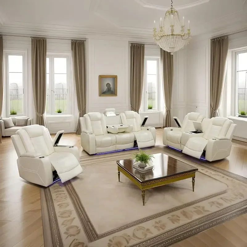 LED Recliner Sofa Set for Living Room