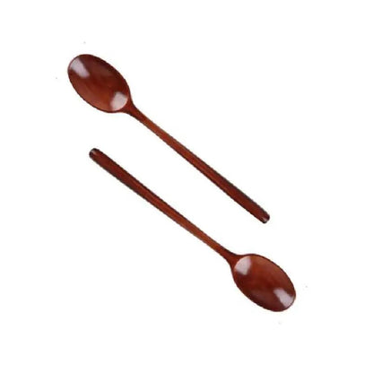 Elegant Wooden Soup Spoons Long Handle Set