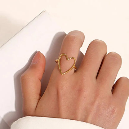 Western Style Hollow Heart Ring for Women