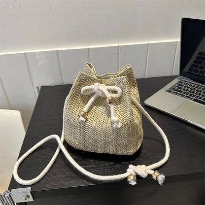 Summer Boho Straw Crossbody Bag for Women