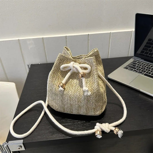 Summer Boho Straw Crossbody Bag for Women