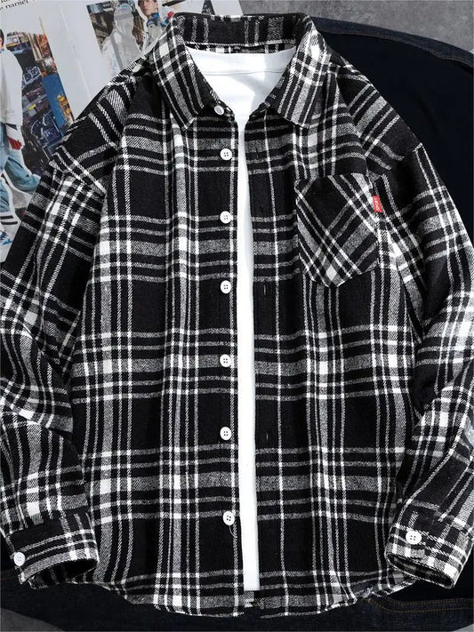 Plus Size Men's Plaid Flannel Shirt