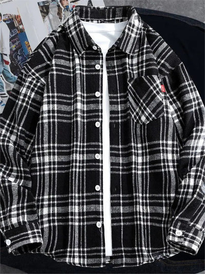 Plus Size Men's Oversized Flannel Shirt