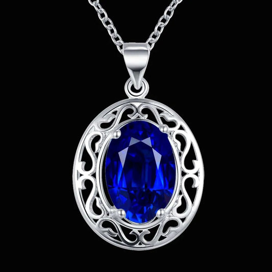 Luxury Sapphire Inlaid Diamond Necklace for All