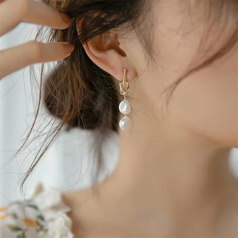 2024 Vintage Punk Baroque Pearl Drop Earrings