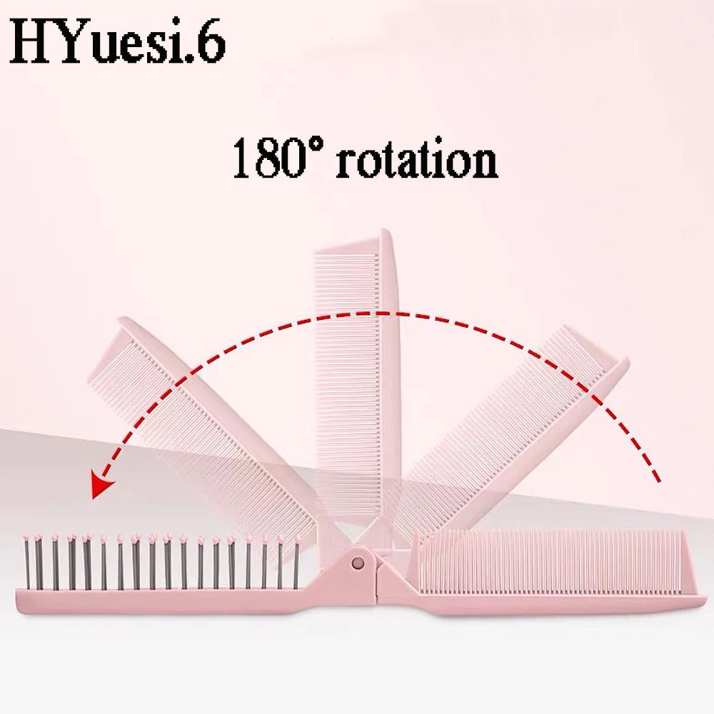 Portable 2-in-1 Anti-Static Folding Hair Brush