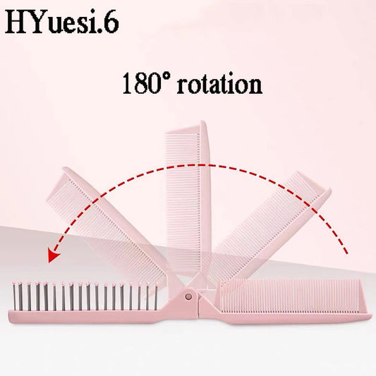 Portable 2-in-1 Anti-Static Folding Hair Brush