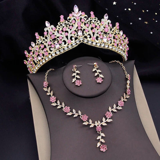 Elegant Baroque Bridal Crown Jewelry Set