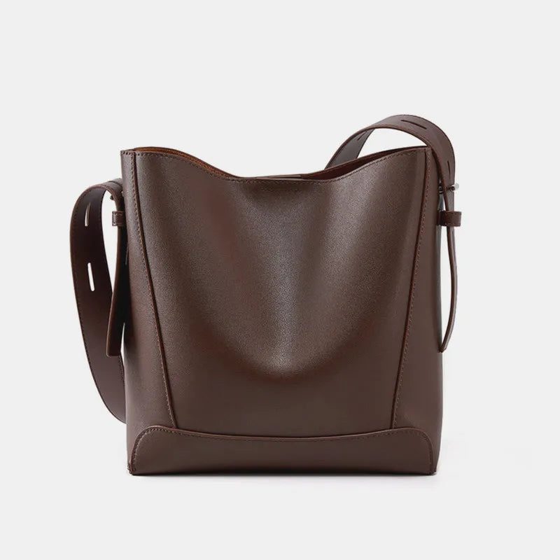 Vintage Leather Bucket Crossbody Handbags for Women