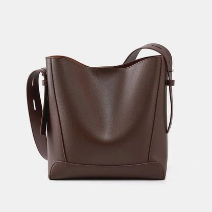 Vintage Leather Bucket Crossbody Handbags for Women