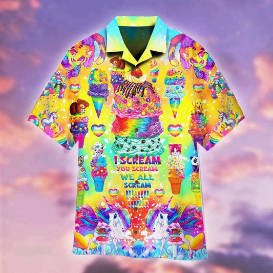 Men's Hawaiian Shirt Summer Ice Cream Design
