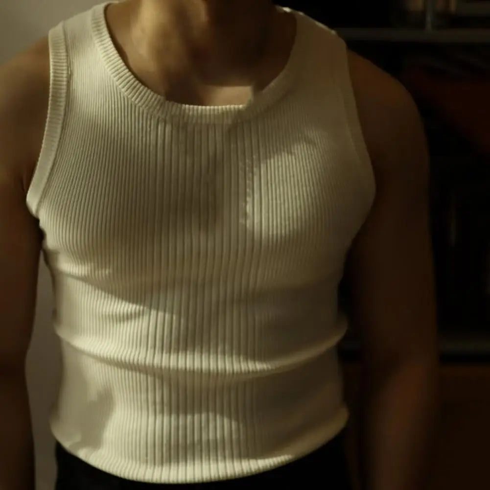 Men's Slim Fit Ribbed Summer Tank Top