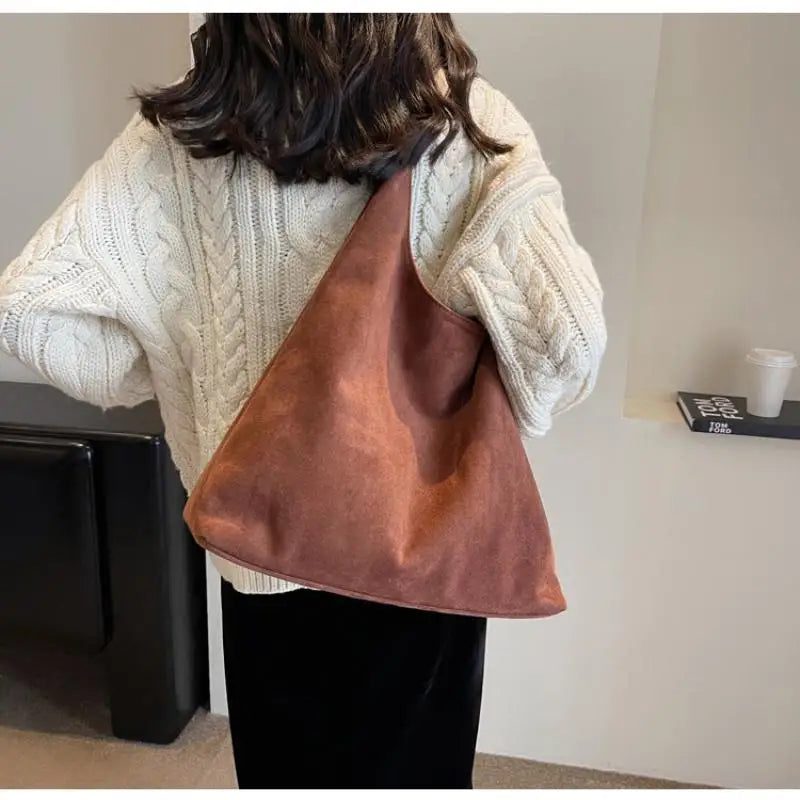 Vintage Suede Tote Bag for Women