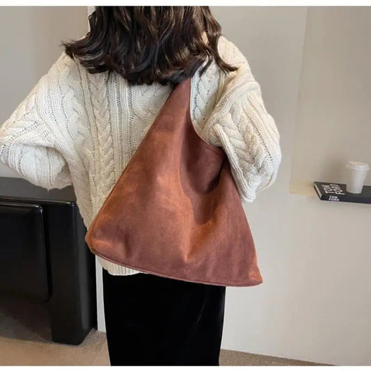 Vintage Suede Tote Bag for Women