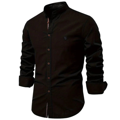 High-Quality Men's Cotton Linen Embroidery Shirt