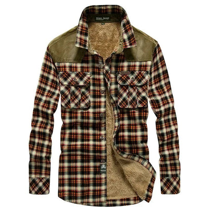 Men's Casual Plaid Flannel Long-Sleeve Shirt