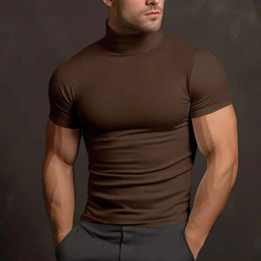 Men's Slim Fit Cotton Turtleneck T-Shirt