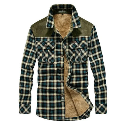 Men's Casual Plaid Flannel Long-Sleeve Shirt