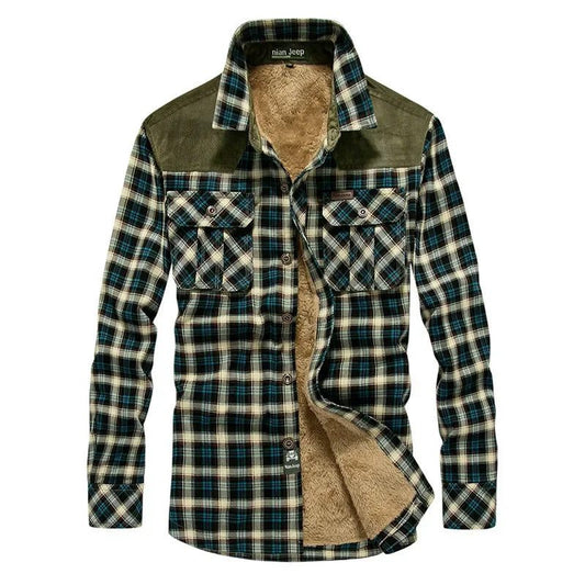 Men's Casual Plaid Flannel Long-Sleeve Shirt