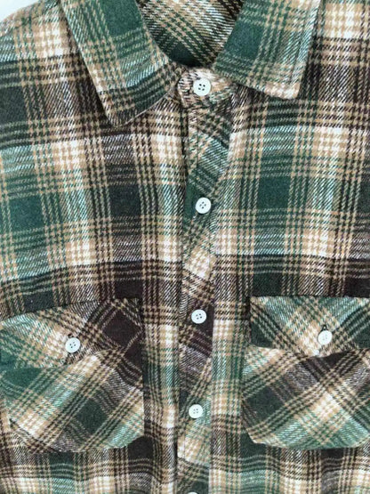 Men's Autumn Plaid Flannel Shirt Casual