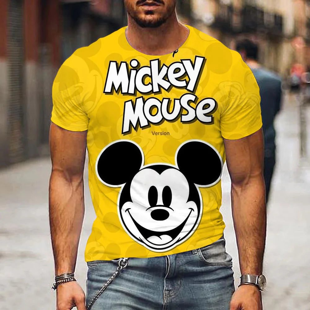 Men's Cartoon T-Shirt with Mickey Headphones