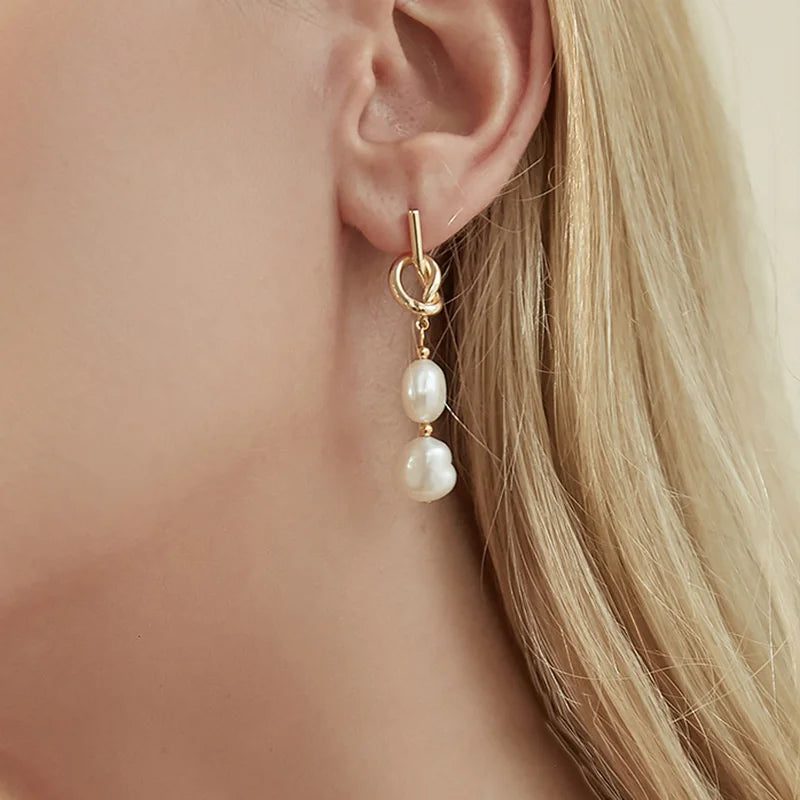 2024 Vintage Punk Baroque Pearl Drop Earrings