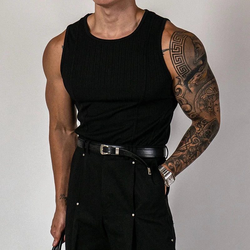 2024 Men's Ribbed Sleeveless Muscle Tank Top