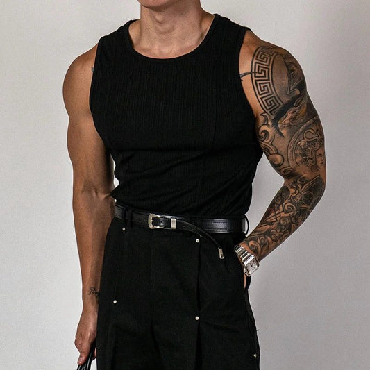 2024 Men's Ribbed Sleeveless Muscle Tank Top